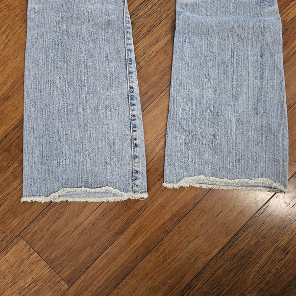 VINTAGE junior's LEVI'S #513 slouch boot cut JEANS distressed IMPRINTED DESIGN - Picture 16 of 16